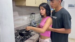 My little stepsister wants to fuck for the first time in the kitchen and I give her the best sex of her life. porn video